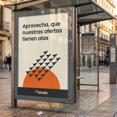 Marquesina con anuncio de ofertas de Alado