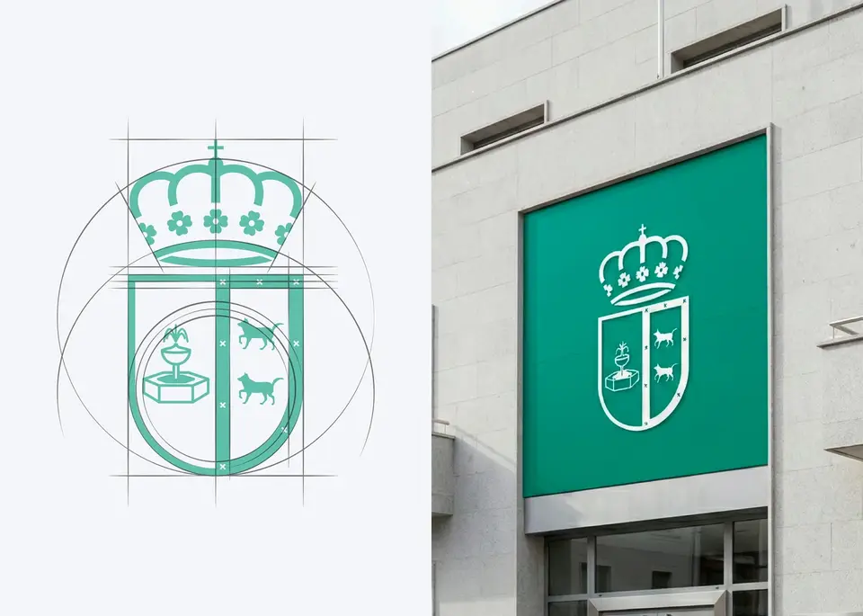 Construcción del escudo y aplicación en fachada