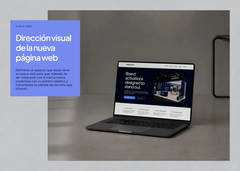 Dirección visual de la web de Solucionic